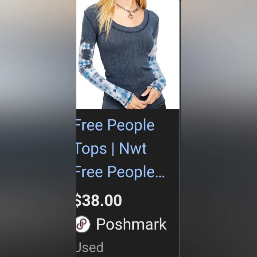 We The Free Blue Tie-Dye Long Sleeve Top - Picture 14 of 16